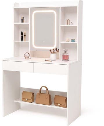 2dekans | Infinity Goods Kaptafel met LED Spiegel - Make Up, Ophalen of Verzenden, Zo goed als nieuw