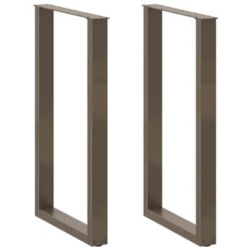 vidaXL Bartafelpoten 2 st U-vormig 60x(100-101) cm staal, Huis en Inrichting, Tafelonderdelen, Verzenden, Nieuw