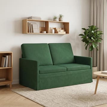 vidaXL 2-zits bank Jungle Groen 130 x 81 x 82 cm Katoen Stof, Verzenden, Minder dan 150 cm, Metaal, Nieuw