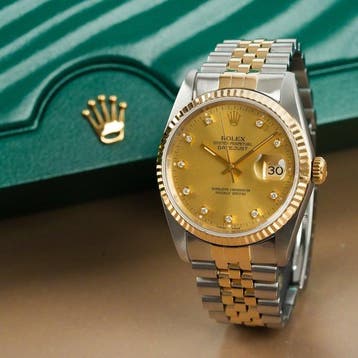 Rolex - Datejust 36 Diamond Index Sapphire Gold Steel -, Nieuw