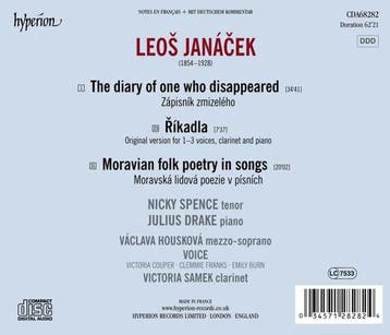cd - julius drake nicky spence - Janacek: The Diary of On..., Verzenden, Zo goed als nieuw