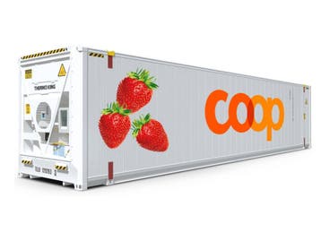 Schaal 1 Kiss 561 124 Reefer Container COOP Erdbeeren 45 ft, Ophalen of Verzenden, Nieuw, Natuur, Analoog