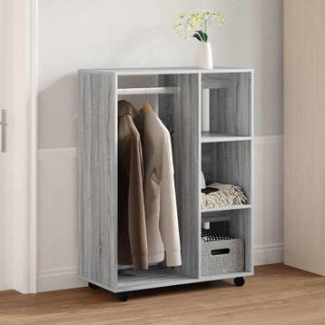 vidaXL Kledingkast 80x40x110 cm bewerkt hout grijs sonoma, Verzenden, Nieuw