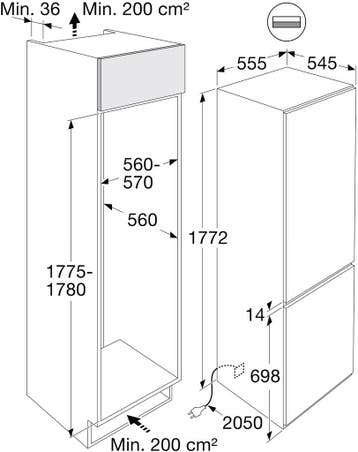ATAG KD86178DF Inbouw Koel-vriescombinatie - 178 cm - NoFros, Verzenden, Nieuw