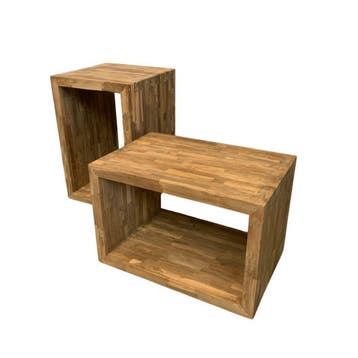 Kubus teakhoutWoondecoratie, Ophalen of Verzenden, Nieuw