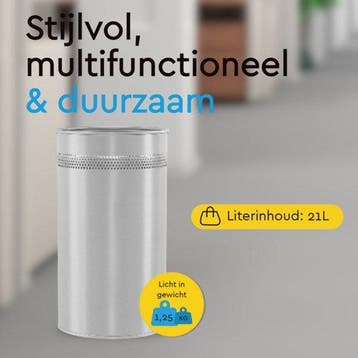 2dekans | BRASQ Prullenbak Metaal Kantoor/ Thuisgebruik -, Ophalen of Verzenden, Zo goed als nieuw