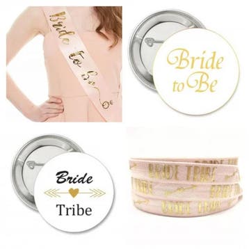 14-delige vrijgezellenfeest set Bride Tribe met rosé goud en, Overige kleuren, Verzenden, Sweet-One, Nieuw