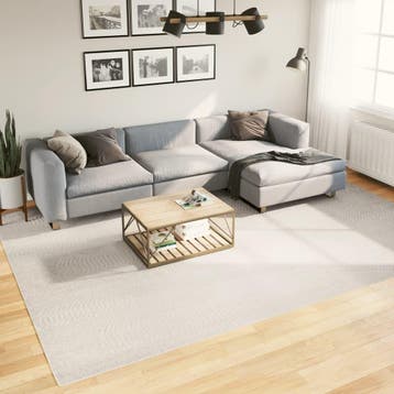 vidaXL Vloerkleed IZA laagpolig Scandinavisch 240x340 cm, Verzenden, Nieuw, Crème