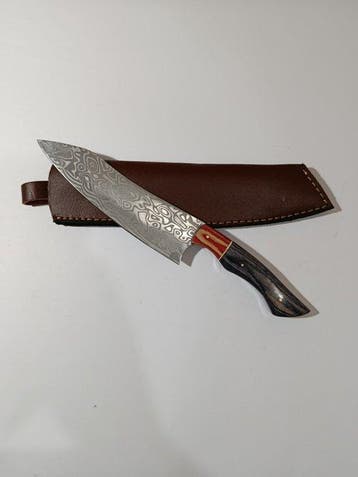 Hypnotics Waves - Keukenmes - Chefs knife - Leren schede