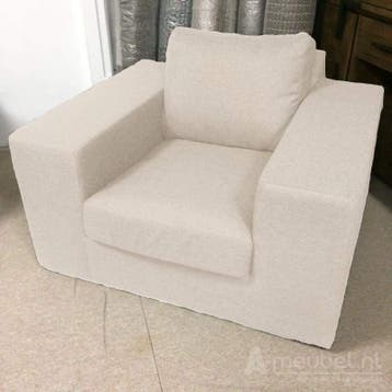 Fauteuil Lelystad - fauteuils - Wit, Nieuw, Wit, Stof