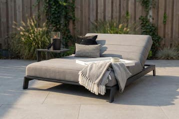 VDG Mexico ligbed + bijzettafel - sunbrella - light grey, Verzenden, Nieuw, Overige materialen