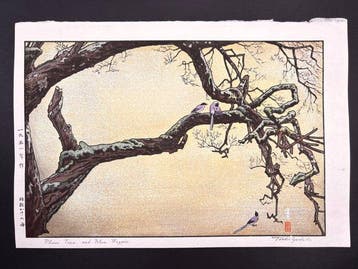Plum Tree and Blue Magpie “Juzu kake no ume ” - Toshi