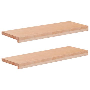 vidaXL Trapmatten 2 st Naturel 80 x 25 x 2 cm Massief, Verzenden, Nieuw