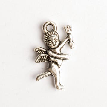 6 x metalen bedel cupido engel zilver kleur 23 x 12 mm oo..., Ophalen of Verzenden, Nieuw, Kraal