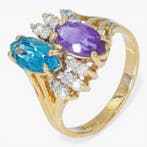 Zonder minimumprijs - Ring - 14 karaat HRD Antwerp, Geel, Nieuw