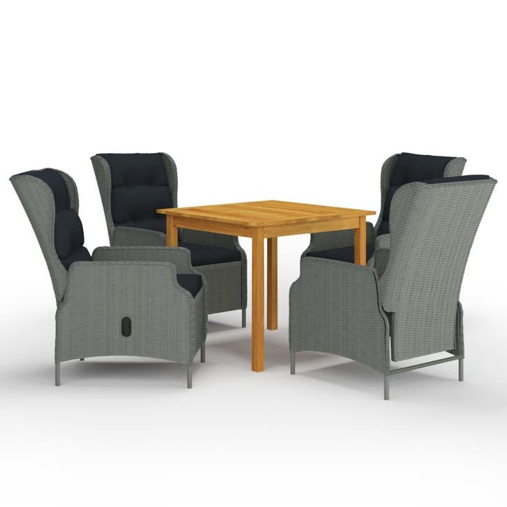 vidaXL 5-delige Tuinset lichtgrijs, Tuin en Terras, Tuinsets en Loungesets, Tuinset, Nieuw, 4 zitplaatsen, Hardhout, Verzenden