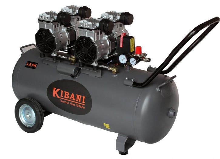 Kibani Super Stille Compressor 100 Liter – Olievrij – 8 BAR, Tuin en Terras, Hand-tuingereedschap, Nieuw
