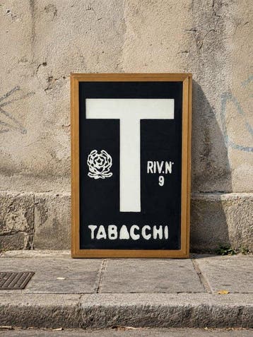 Tabaksnaambord - Reclamebord - Plastic, Glas, Metaal