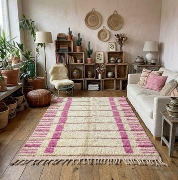 Beni Ouarain - Vloerkleed - 300 cm - 200 cm - Roze Beni, Nieuw