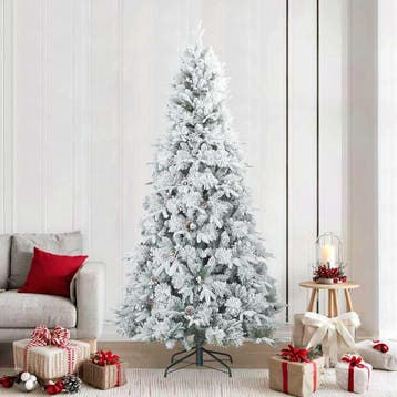 vidaXL Kunst Kerstboom met Geveerde Takken, Sneeuw Bedekt, Verzenden, Nieuw
