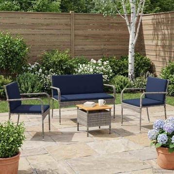 vidaXL Tuinset Grijs poly rattan, Verzenden, Nieuw, Tuinset