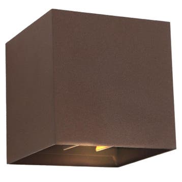 Moderne up down wandlamp roestkleurig, Dion, IP65, Ophalen of Verzenden, Nieuw, Metaal