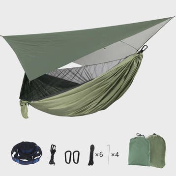 Draagbare Kampeerhangmat met Muggennet en Waterdichte Tarp, Verzenden, Nieuw