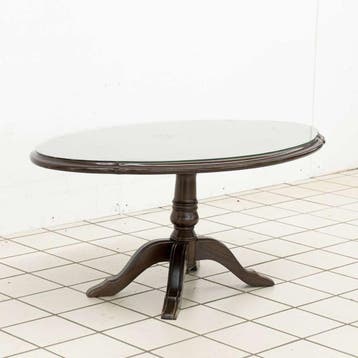 Klassieke Salontafel met Glazen Blad, Huis en Inrichting, Tafels | Salontafels, Ophalen of Verzenden, Nieuw