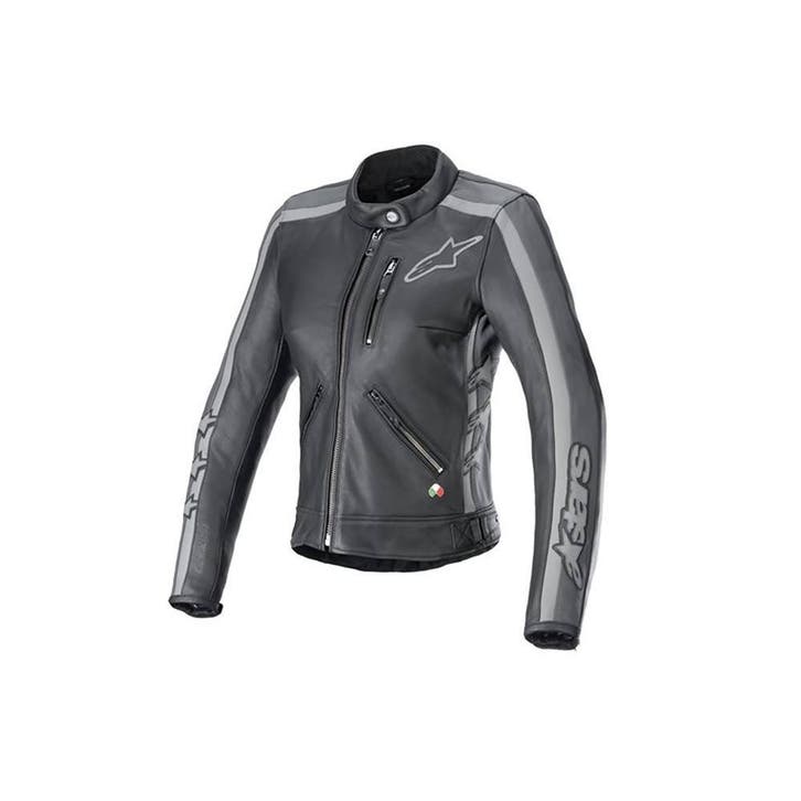 Alpinestars Stella Dyno Leren Jas Zwart Tar Grijs, Motoren, Kleding | Motorkleding, Dames, Nieuw met kaartje, Jas | leer, Verzenden