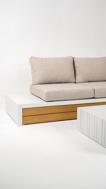 Hoek Loungeset Ibiza Aluminium Wit Beige Datho Outdoor, Verzenden, Nieuw