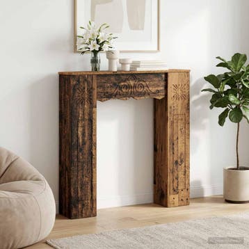 vidaXL Haardomlijsting Oud hout 102 x 20 x 102 cm Bewerkt, Verzenden, Nieuw