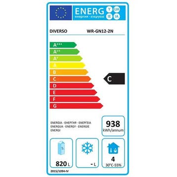 Diverso by Diamond Koelkast | 1200L 2/1 GN | -2°C/+8°C | RVS, Ophalen of Verzenden, Nieuw