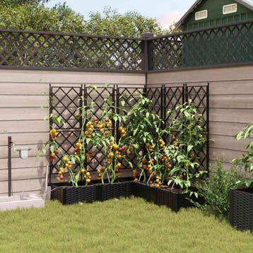 vidaXL Plantenbak 5 st Zwart 120 x 120 x 126 cm PP, Tuin en Terras, Verzenden, Nieuw, 100 cm of meer, 60 cm of meer
