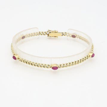 Armband - 14 karaat Geel goud Robijn, Nieuw