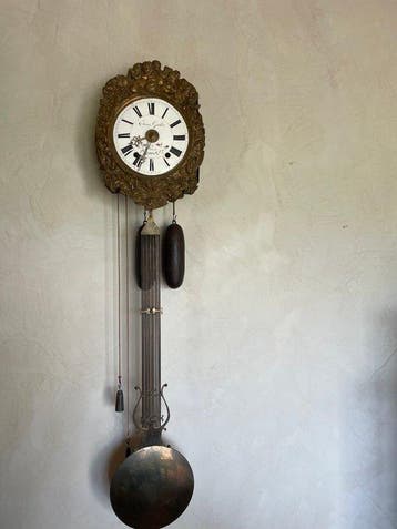 Comtoise klok - Messing, Emaille - 1850-1900