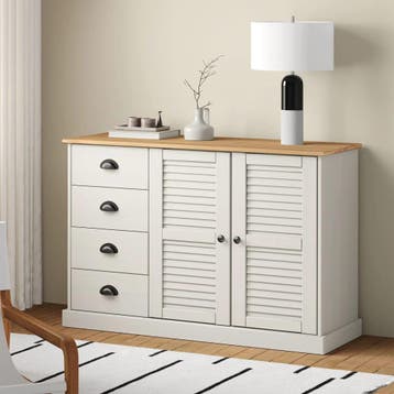 vidaXL Dressoir met lades VIGO 113x40x75 cm massief, Huis en Inrichting, Kasten | Dressoirs, 100 tot 150 cm, Verzenden, Nieuw