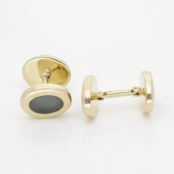 Manchetknopen - 18 karaat Geel goud - Chalcedoon