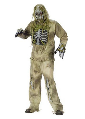 KIMU® Kostuum Zombie Moeras Skelet Pak The Walking Dead Zomb, Carnaval, Nieuw, Overige maten, Ophalen of Verzenden