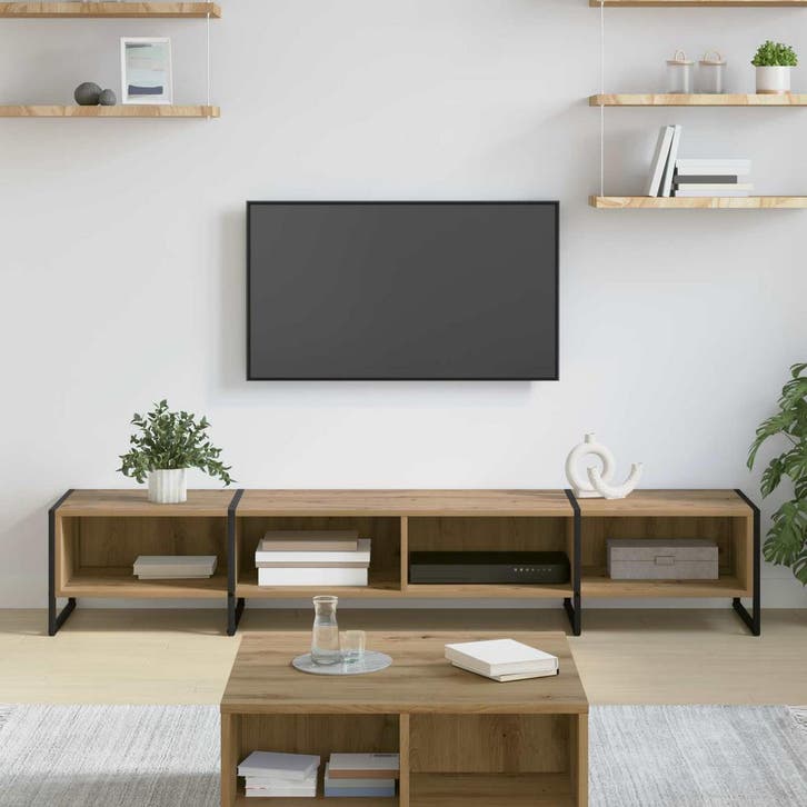 vidaXL TV-kast Ambachtelijk eiken 170,5 x 36 x 30,5 cm, Huis en Inrichting, Kasten | Televisiemeubels, Nieuw, Minder dan 50 cm