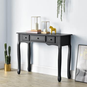 Console tafel sidetafel met 3 lades landelijk 100x35x78 cm z, Huis en Inrichting, Tafels | Sidetables, Verzenden, Nieuw