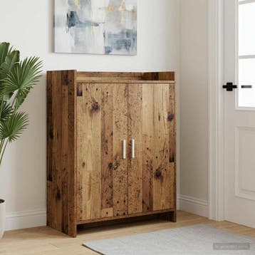 vidaXL Schoenenkast met opslag Oud hout 73,5 x 36 x 92 cm, Verzenden, Nieuw