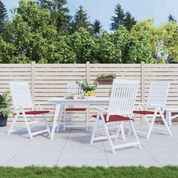 vidaXL Tuinstoelkussens 4 st 50x50x4 cm oxford stof wijnrood, Verzenden, Nieuw, Rood