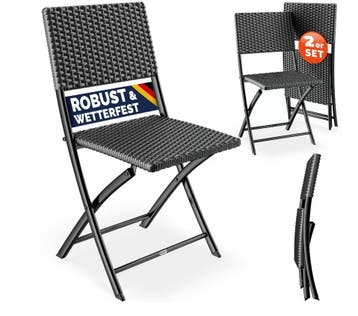 Klapstoel Rome 2 stuks Antraciet Kunststof (Stoelen), Tuin en Terras, Verzenden, Nieuw