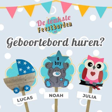 Geboorteborden: Goedkoop geboortebord huren jongen of meisje, Ophalen, Zo goed als nieuw, Geboortebord
