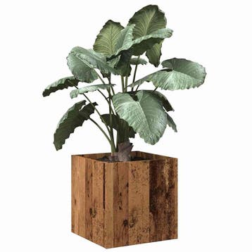 vidaXL Plantenbak 40x40x40 cm bewerkt hout oud houtkleurig, Verzenden, Minder dan 60 cm, Nieuw, Hout