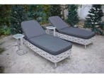 Veiling - Ligbeddenset incl. bijzettafels/kussens 4-delig, Tuin en Terras, Ligbedden, Nieuw