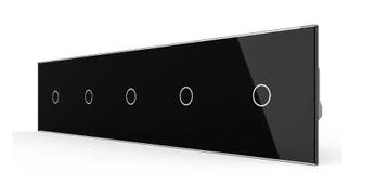Livolo Touch Schakelaar 5-voudig | Smart Lichtknop | Zwart |, Ophalen of Verzenden, Nieuw, Schakelaar