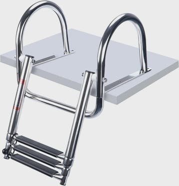 RVS Instapladder Boot 3 Treden - Inklapbaar & Uitschuifbaar, Verzenden, Nieuw