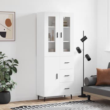 vidaXL buffetkast 69,5x34x180 cm bewerkt hout wit, Minder dan 50 cm, Verzenden, Nieuw, Minder dan 100 cm