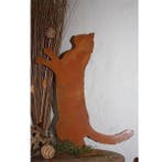 Patina poes Feline | op grondplaat | Metalen figuur voor, Verzenden, Nieuw